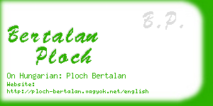 bertalan ploch business card